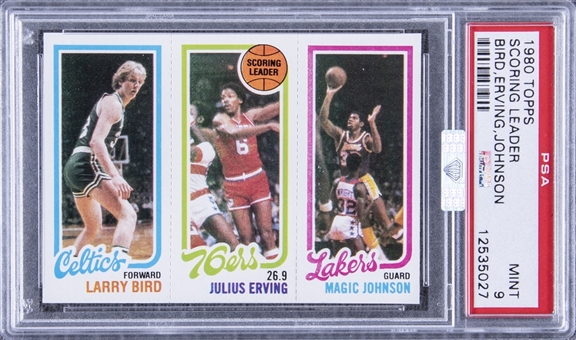 1980/81 Topps Larry Bird/Magic Johnson Rookie Card – PSA MINT 9